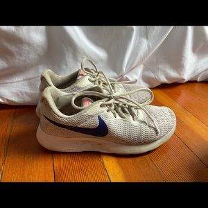 White with colorful accents Nike running sneakers